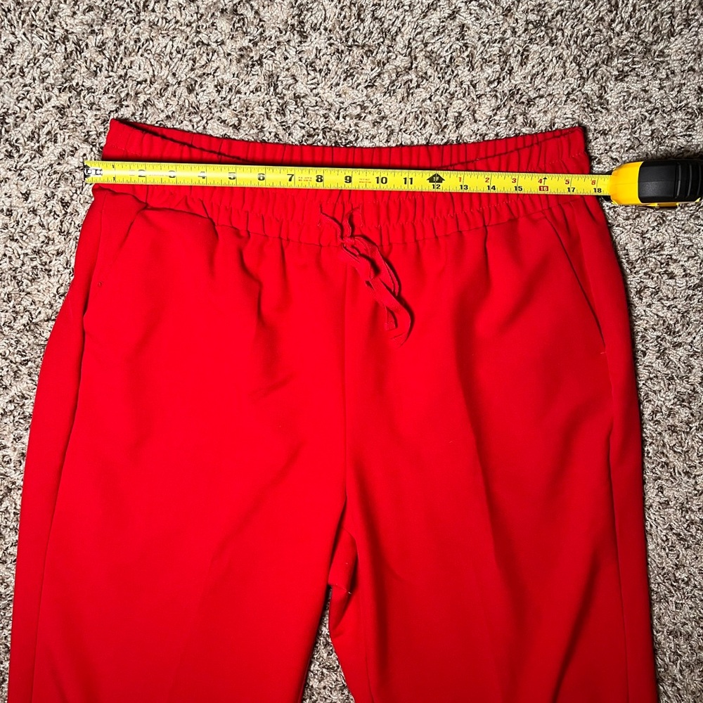 Lane Bryant Red Wide Leg Drawstring Trousers‎ Womens 14 Elastic Waist Pants